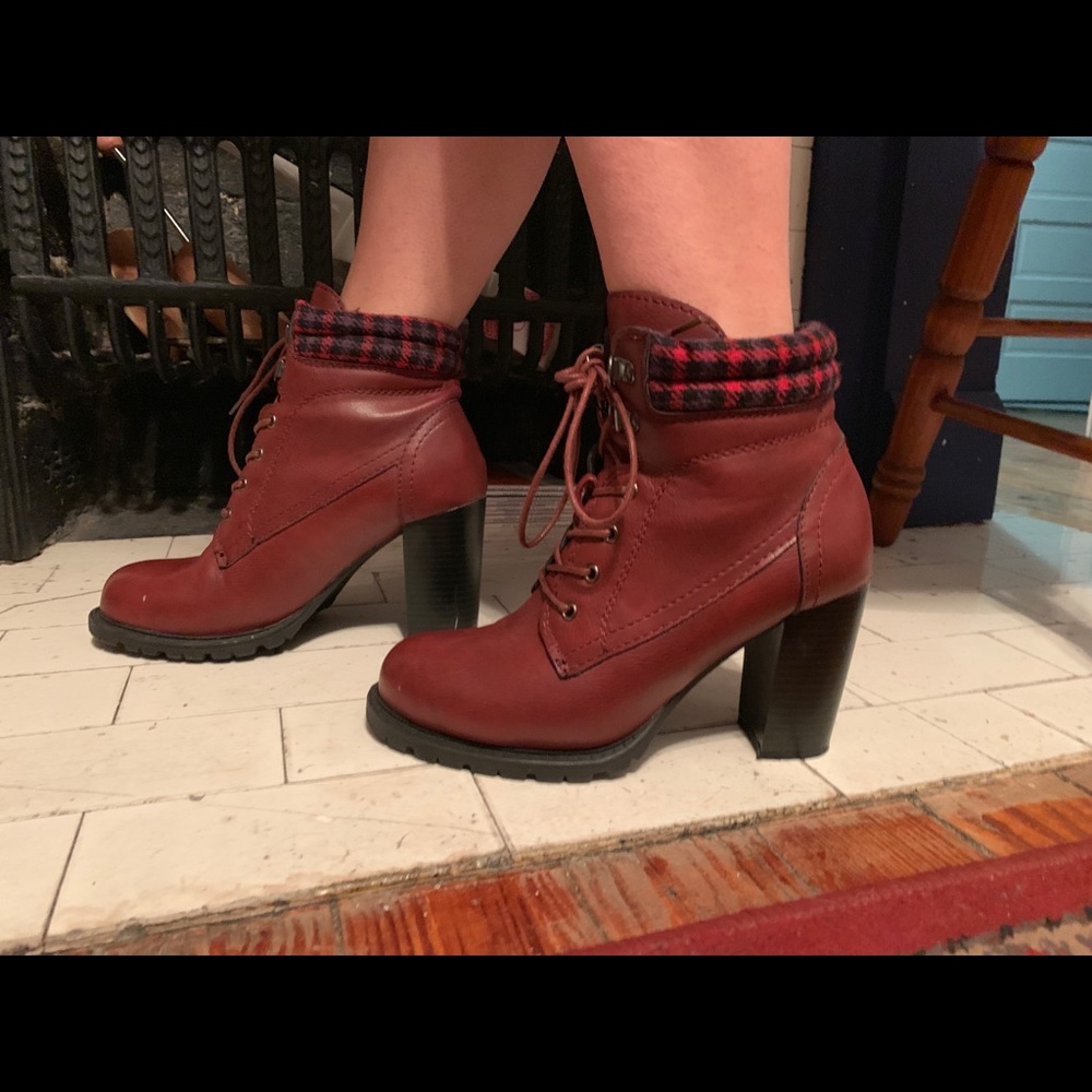 Size 8 combat boots with 4 inch (ish) heels